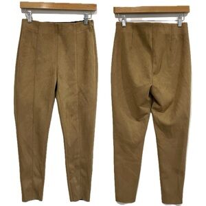 Primark Faux Suede Leggings Womens Size 6 Camel Soft Buttery Slim Stretch Pants